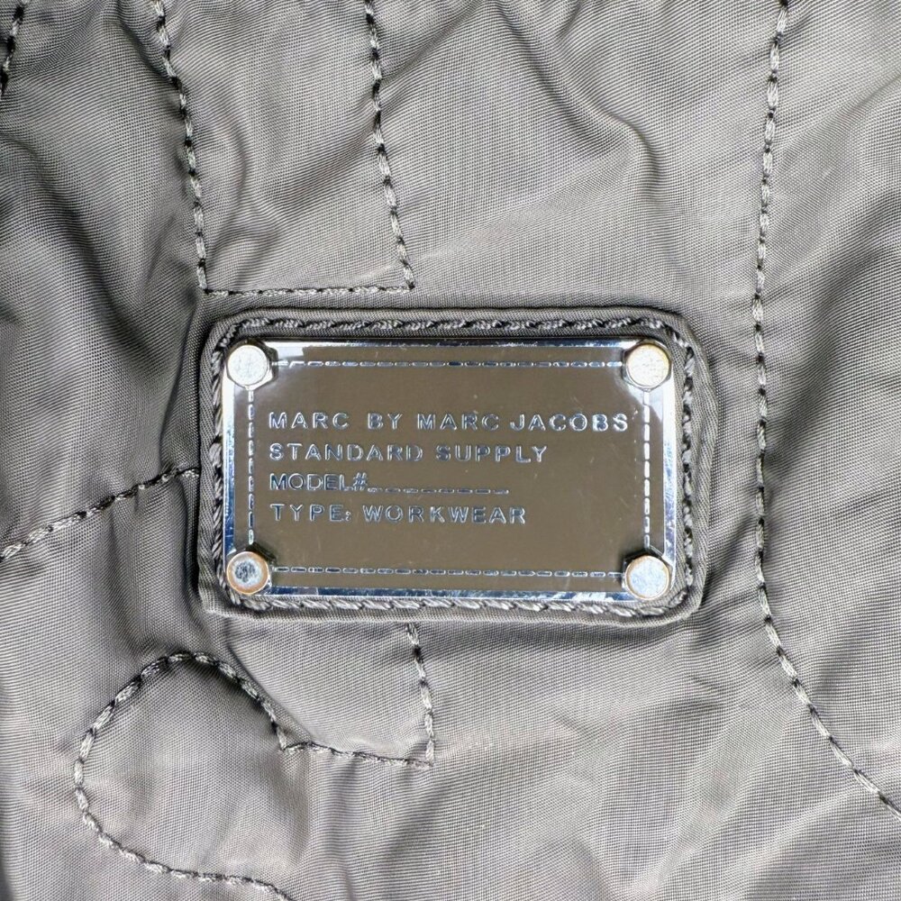 Marc by Marc Jacobs Puffer Tote - Taupe Workwear Bag Nylon Logo Quilted - Picture 4 of 11